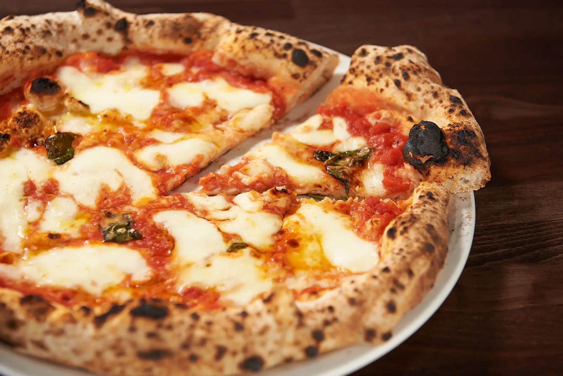 Sliced pizza margherita Italian restaurant London food photographer